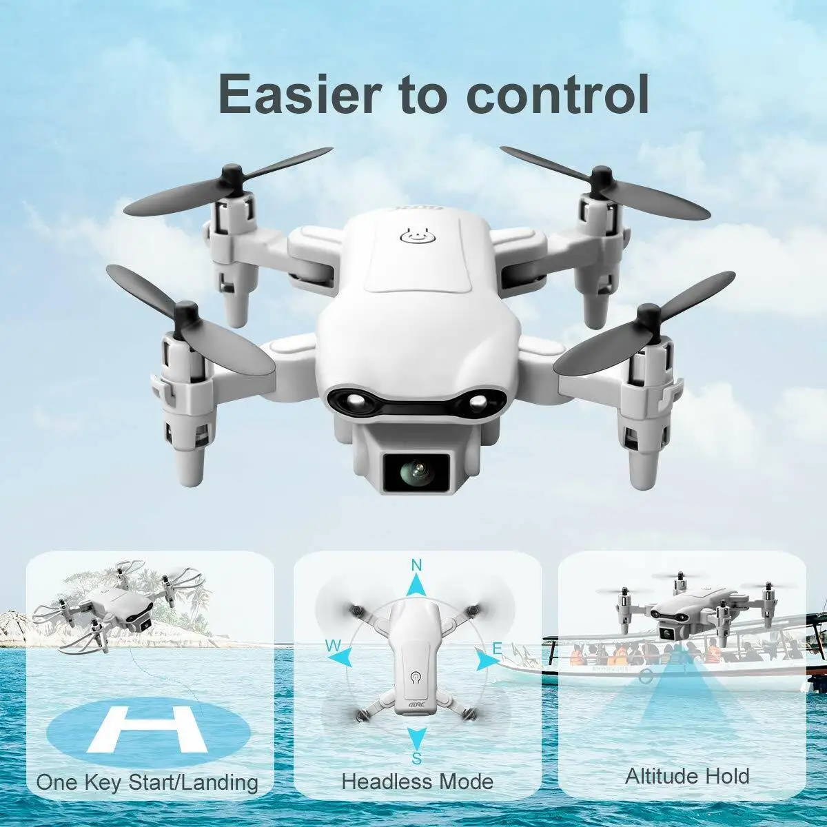 4D-V9 Drone with 1080P HD Camera Unmanned Aerial Vehicle FPV Mobile Remote Control for Kids Live Video RC Quadcopter for Adults Beginners Toys Gifts,Altitude Hold, Waypoints Functions,One Key Start,3D Flips,3 Batteries,