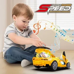 Electric Universal Wheel Transformation With Music Light Police Car Toy Electric Car Sports Racing Boy Car Toy