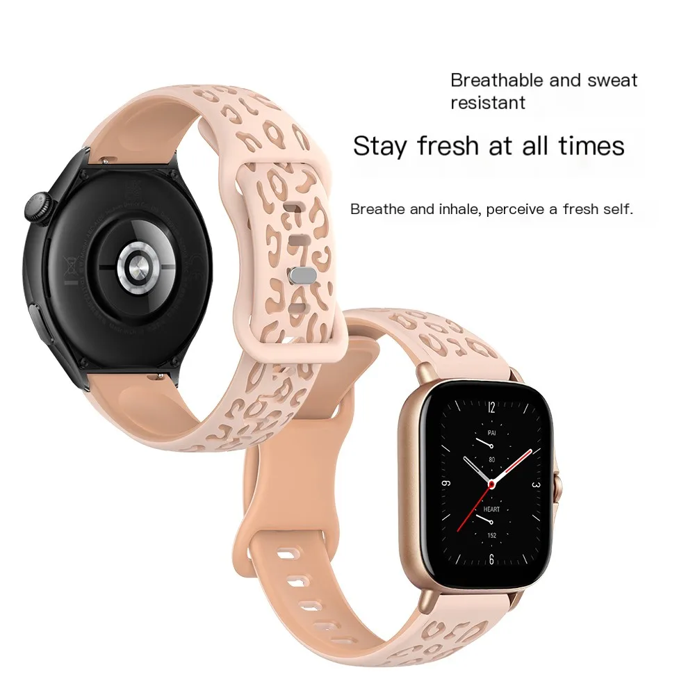 Универсальный силиконовый ремешок для часов 18 мм, 20 мм, 22 мм для Coros, Huawei, Amazfit, Xiaomi, Samsung, быстросъемный моющийся ремешок для умных часов