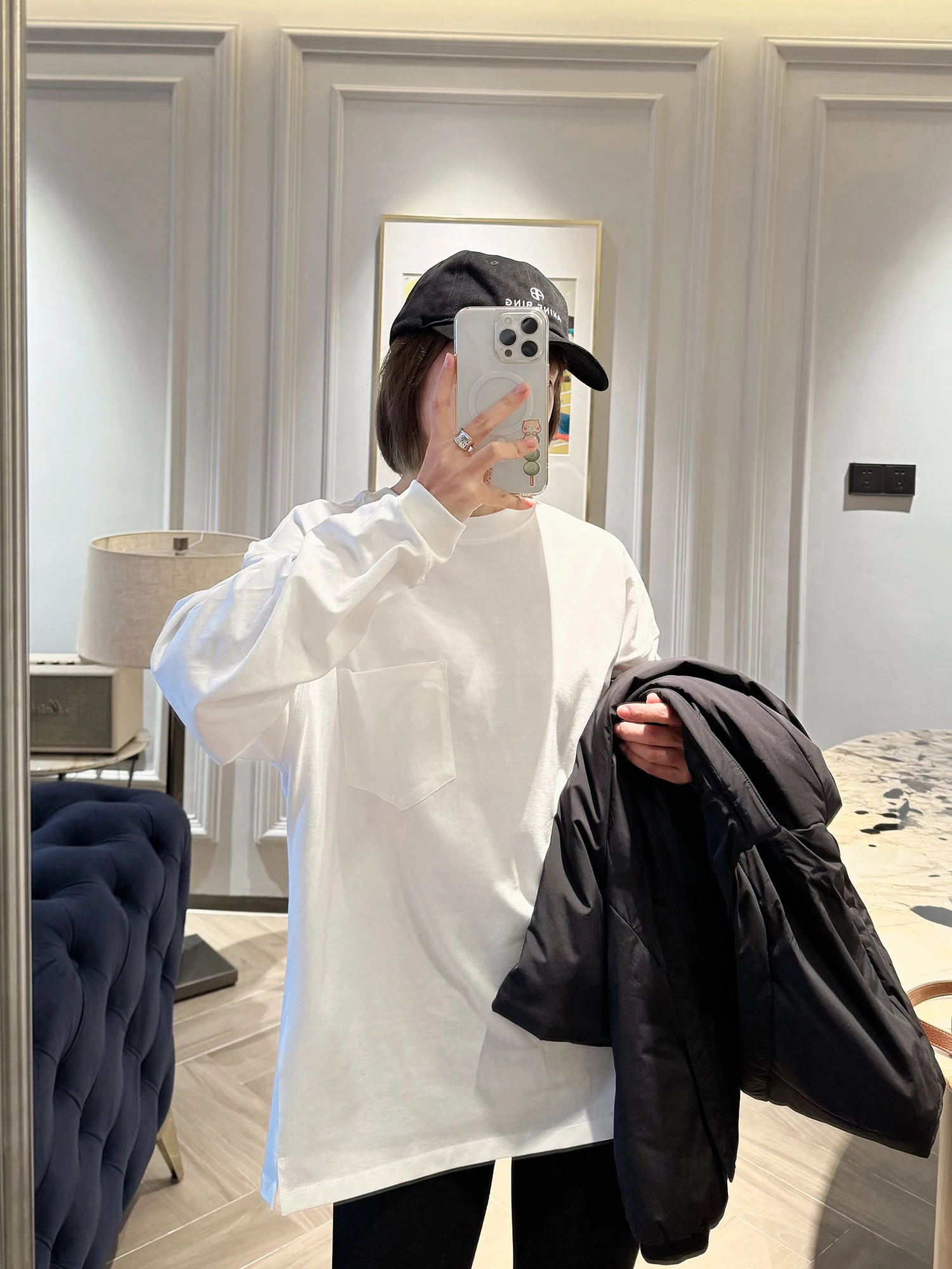 

Высококачественная хлопковая футболка с длинным рукавом, круглым вырезом, свободного кроя, повседневная, однотонная, весенняя, базовый слой, без пористости