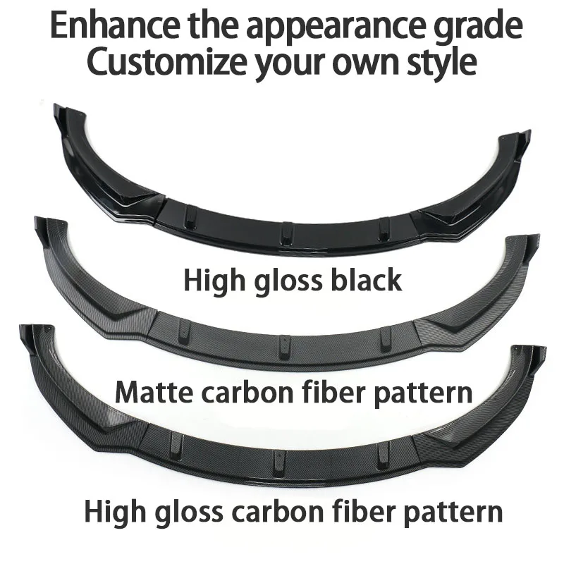 For Tesla Model 3 Highland 2024 2025 2026 Front Bumper Lip Chin Diffuser Body Kit Deflector Tuning Accessories Carbon Fiber Look view 6