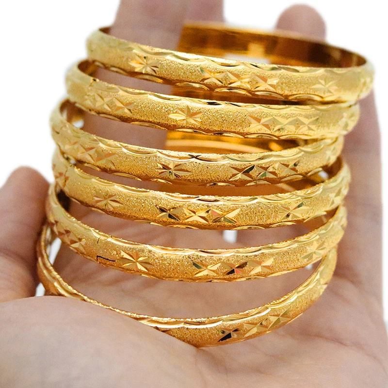 Dubai Gold Bracelet Ladies Men 24k Color Ethiopian Bracelet African Jewelry Saudi Arabia Wedding Bridal Gift