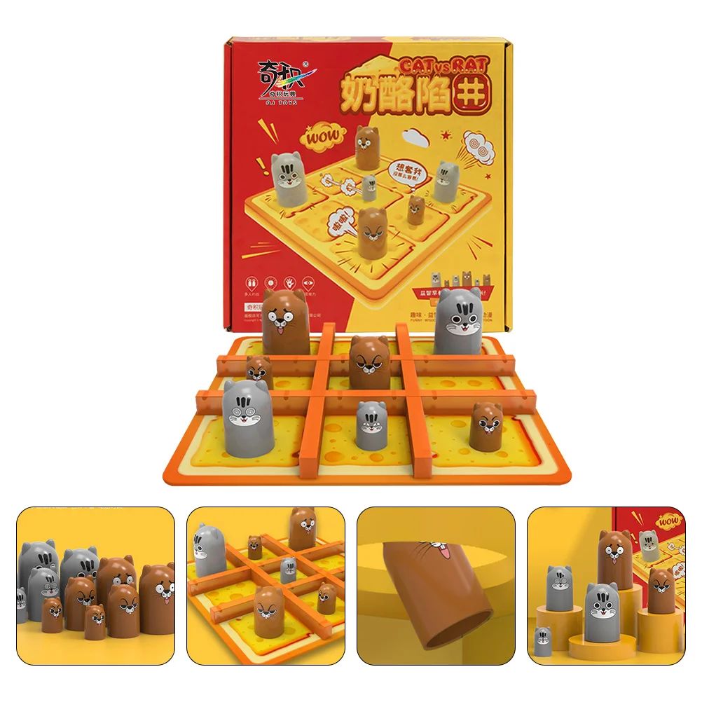 

Table Games Kids Toys Baby Board Intelligence Chess Cheese Trap Interesting Plaything Plastic Funny Travel Toddler -toe