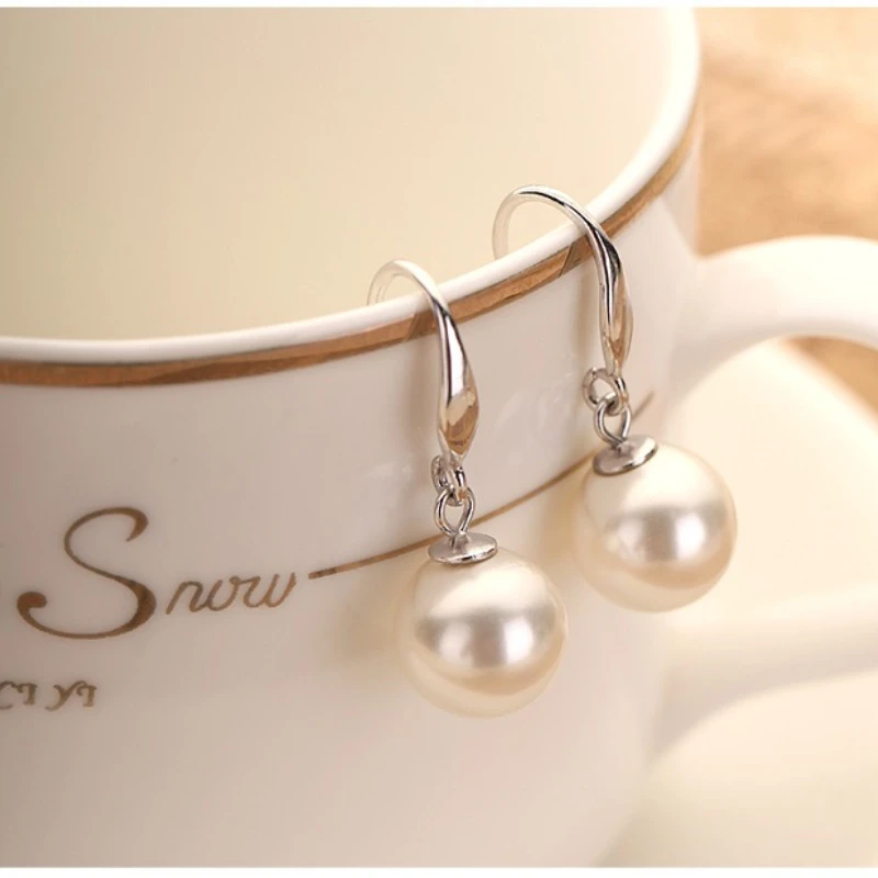 أقراط لؤلؤ من الفضة الإسترليني عيار 925، عصرية وبسيطة ورائعة، تصميم أنيق، هدية فاخرة، إكسسوار أنيق للنساء