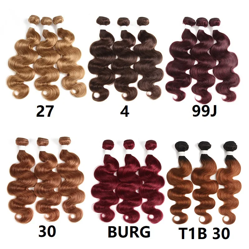 IChain-Tissage en Lot Brésilien Non Remy Naturel Ondulé, Couleur Blond Miel Ombré, Extensions de Cheveux, 1/3 Pièces