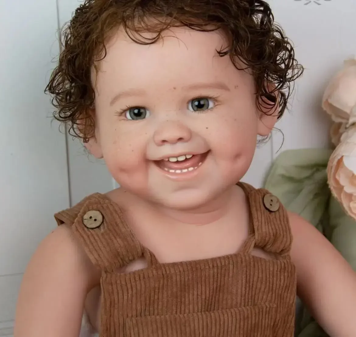 EGO مخصص محدودة العرض 29 بوصة تولد من جديد الطفل الدمل مع الشعر الجذور اليدوية الانتهاء بالفعل دمية هدية الكريسماس