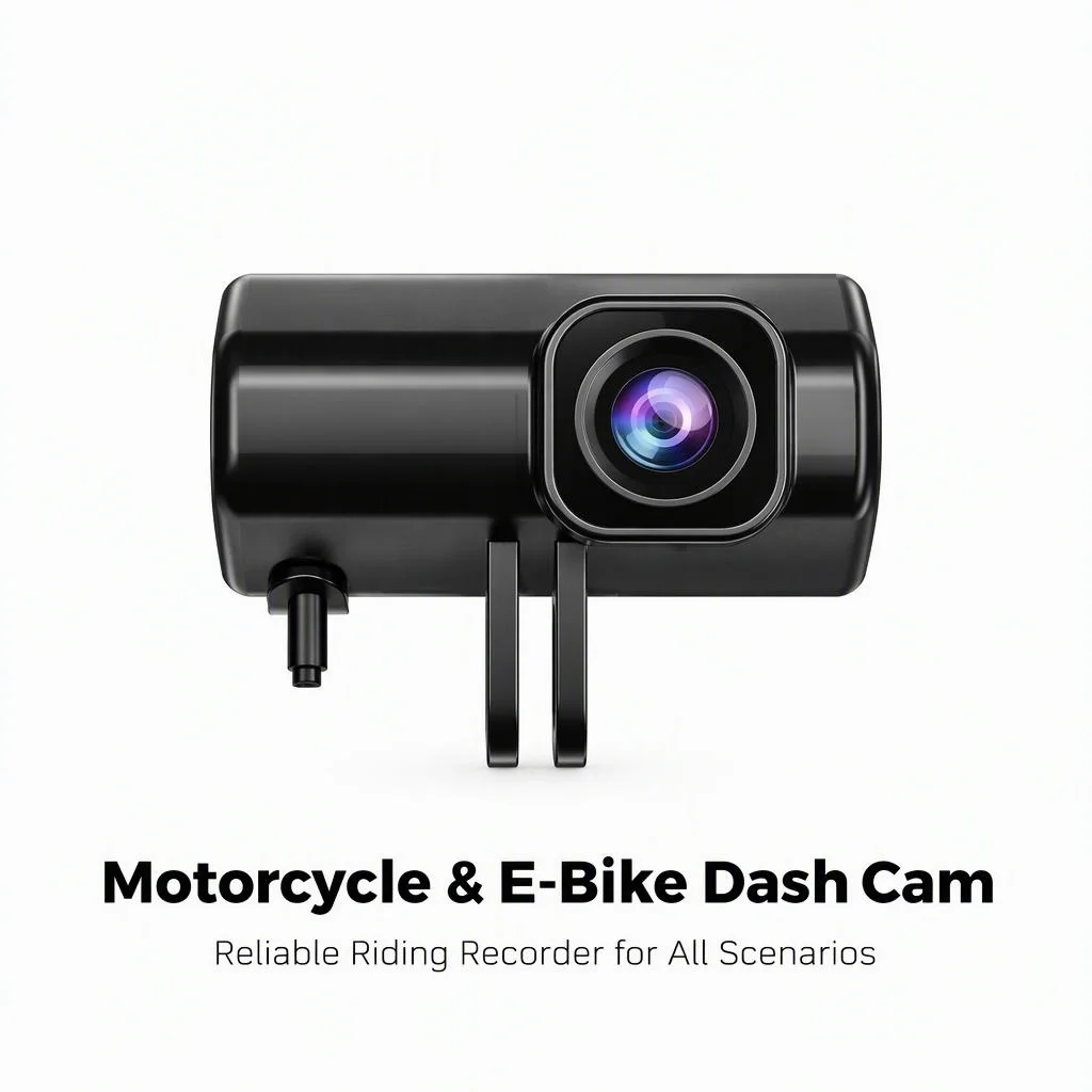 Motorcycle & E-Bike Dash Cam, IPX7 Waterproof, WiFi Connected, 3 Installation Options, Loop Recording for Riders & Delivery Work