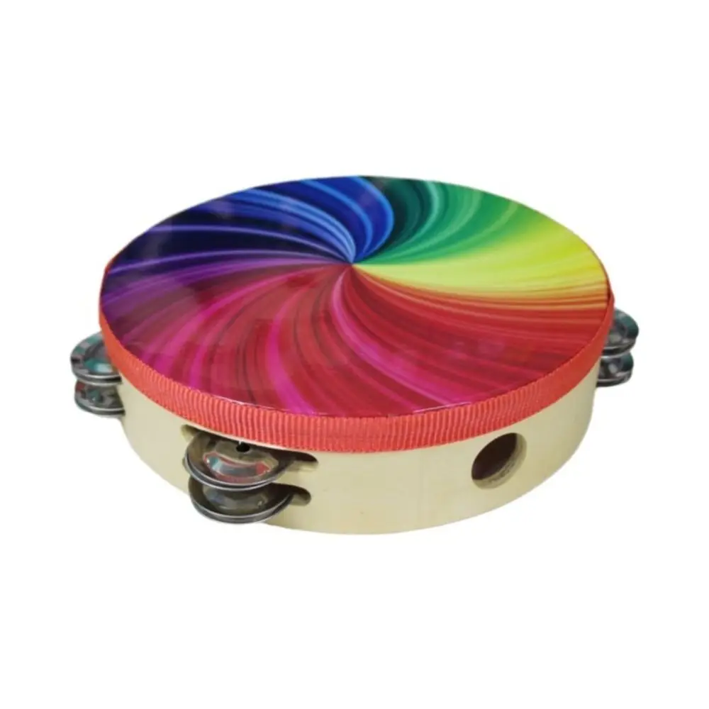 Double Row Jingles Hand Drum Dazzling Colour Double Layer Musical Instrument Colorful Children Drum Music Game
