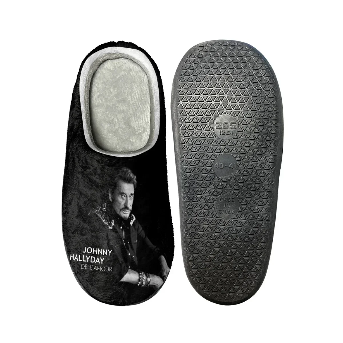 Polyester Cotton Slippers Women Men Home Shoes Simple Non-slip Slides Singer IndoorSinger Johnny Hallyday Footwear Custom Made