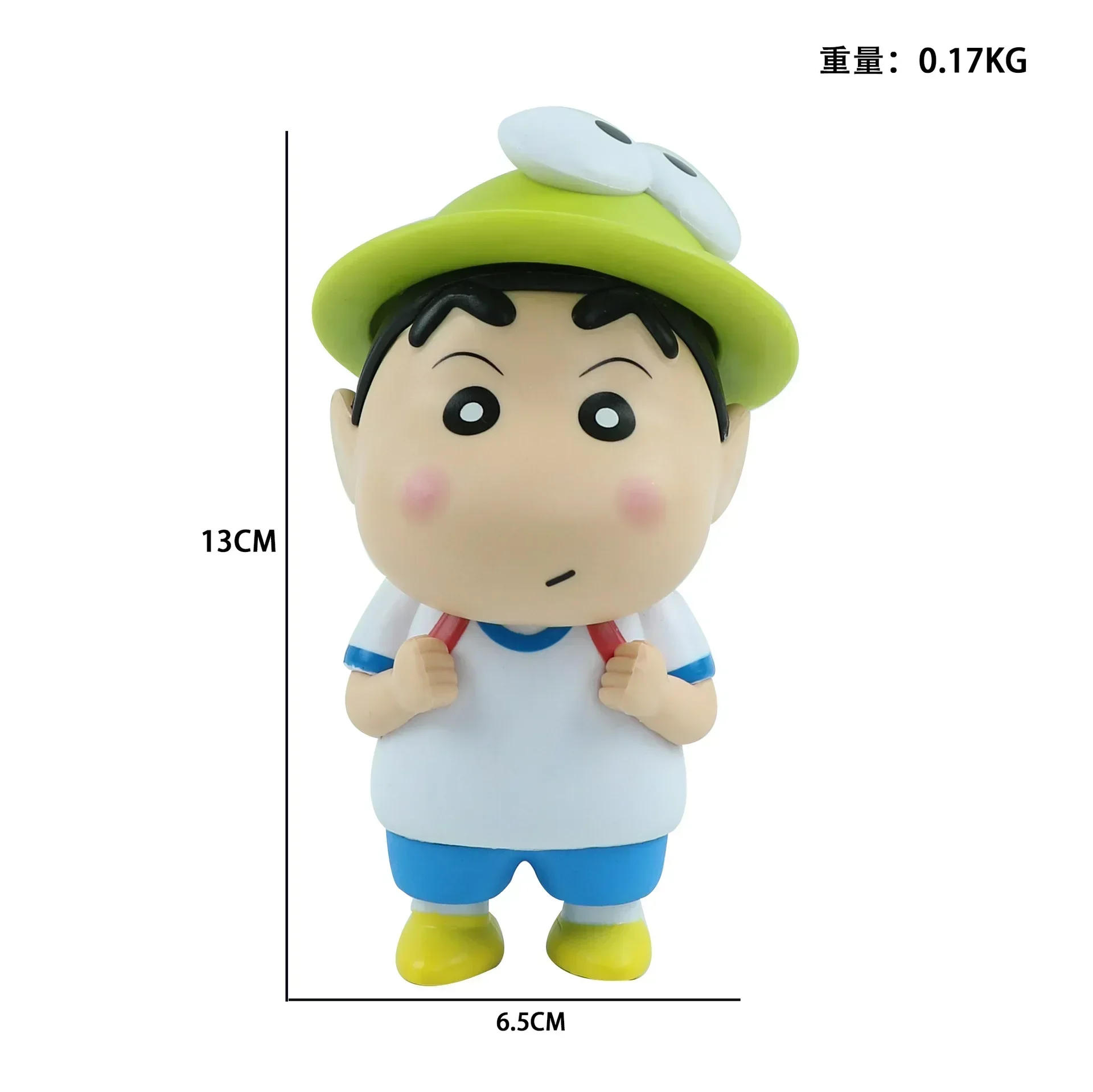 Crayon Shin-Chan Sapo Q Versão Figura Anime, Brinquedos Modelo PVC, Boneca de Escritório, Enfeites Desktop, Presentes de Natal Infantil, Chapéu Kawaii, 13cm