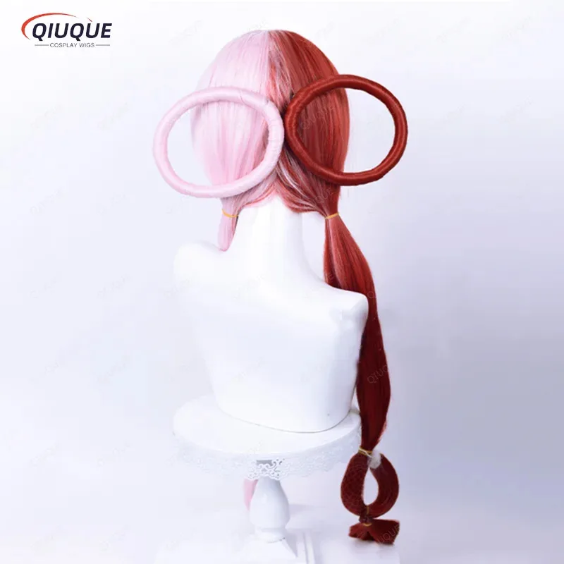2025 yiyi Anime ONE PIECE FILM UTA Cosplay Long Pink Red Heat Resistant Synthetic Hair Halloween Party Wigs + Wig Cap view 5