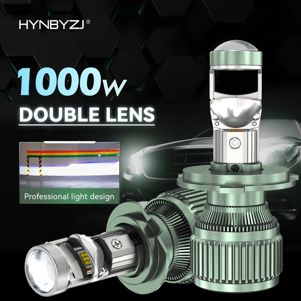 HYNBYZJ 1000W 1200000LM led Bulb HB3 H4 H7 Led Projector Lens H11 9005 9006 Car Headlight Canbus Lampa 6000K Mini Fog Lamp 12V 