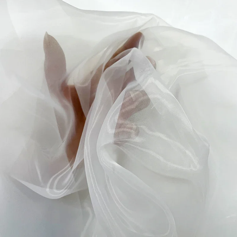 

Ультратонкая ткань из органзы, белое свадебное платье, дизайн торжественного платья, стильная одежда, пряжа, юбка, ткань, прозрачная белая мягкая сетка