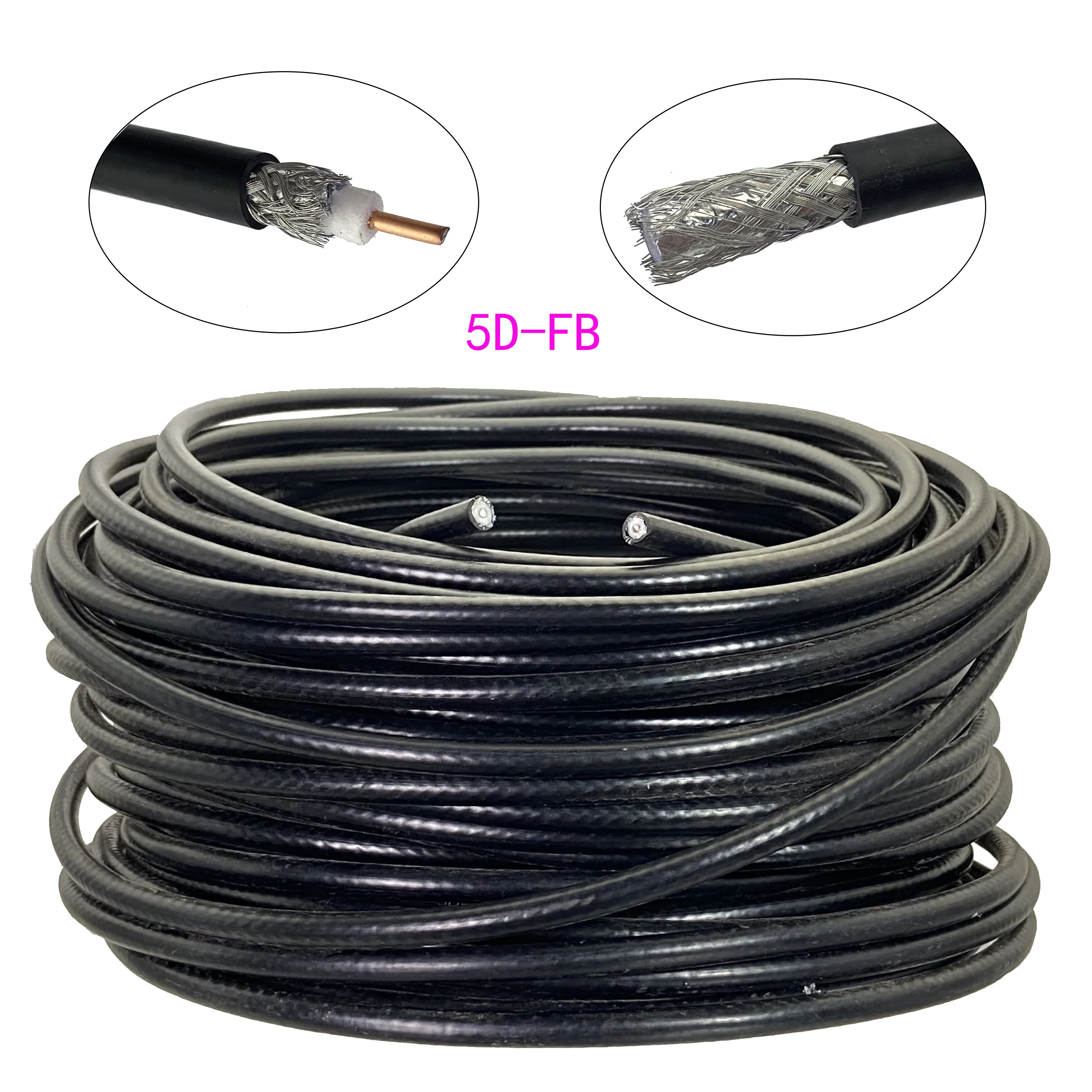 5D-FB 5D FB RF Coaxial Cable Connector 50ohm Wire Cables  for WiFi Router GPS Receiver Antenna Extension Cable 1M~50M