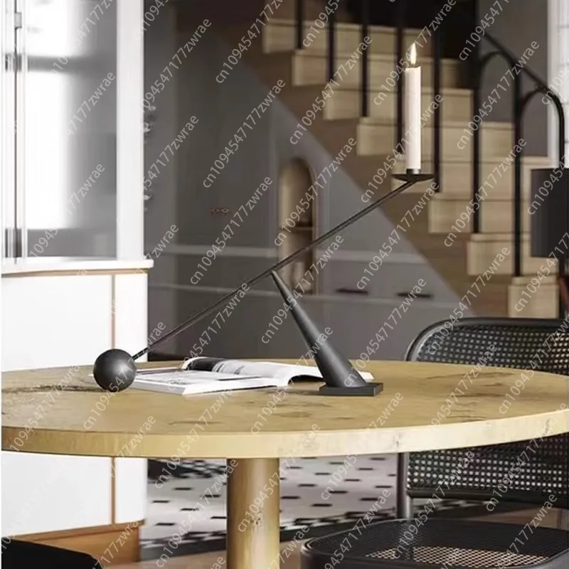 Modern Minimalist Black Candle Holder, Creative Personality, Geometric Lines, Restaurant Candlelight