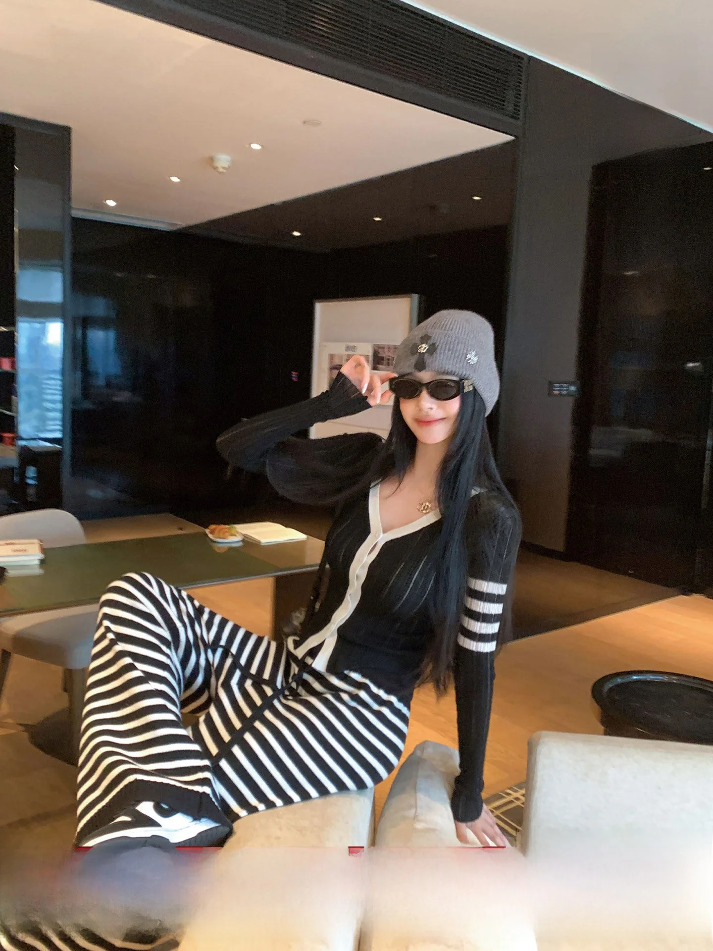 

Винтажный шерстяной свитер Okaaay с цветными блоками, длинными рукавами, облегающий, для повседневной носки, женский, осенне-зимний топ