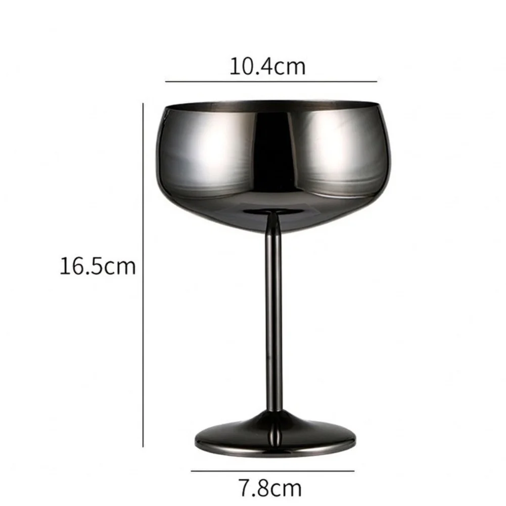 Stainless Steel Wide Mouth Stemmed Goblet Made of 304 Grade Steel 450ml Capacity Unbreakable Metal Drinking Glass for Daily Use