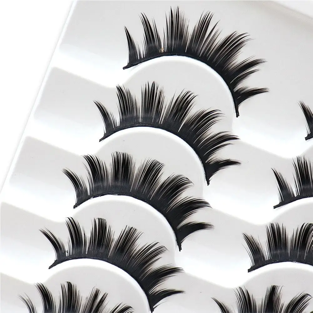 Nieuwe 10 paar valse wimpers dikke curling manga cosplay zwarte harde steel natuurlijke wimpers verlenging make-up cosmetische hulpmiddelen