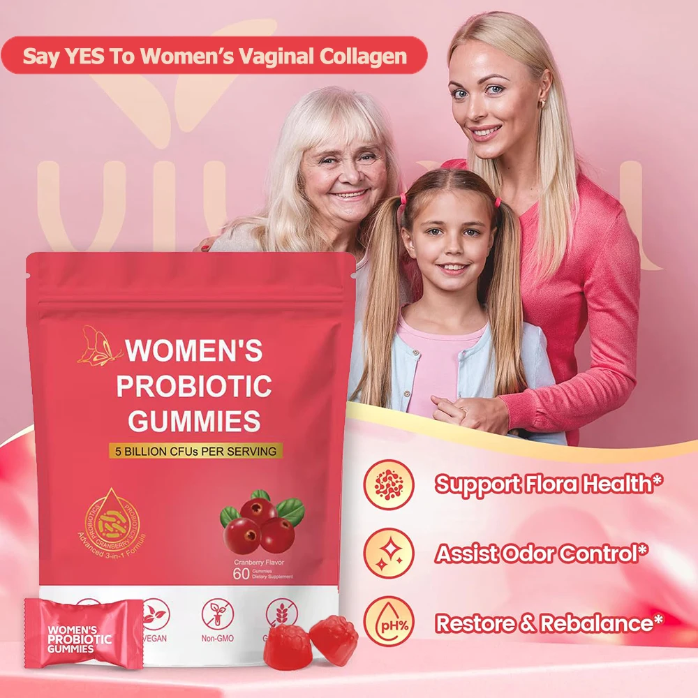 

Vaginal Probiotics Gummies for Women, Feminine pH Balance Gummies for Vaginal Odor, Vaginal Flora, Vaginal Yeast - Cranberry