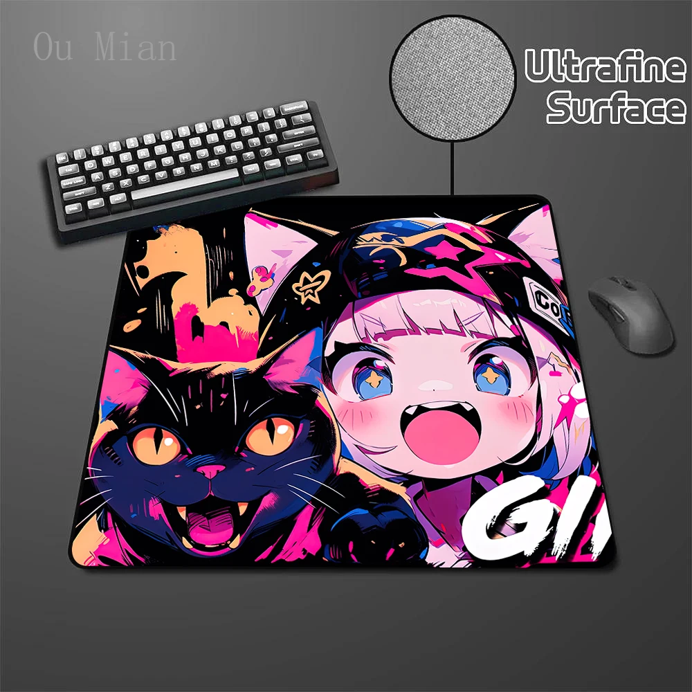 

Cute Girl and Cat Mouse Pad Mechanical Keyboard Gamer Mousepad 40x45cm Peripherals Waterproof Non-slip Ultrafine Surface Deskmat