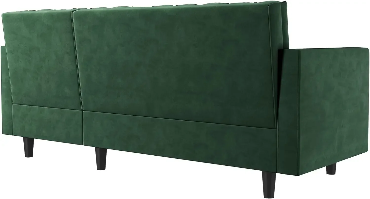 Velvet Convertible Sectional Sofa, L Shaped Couch with Reversible Chaise for Small Apartment