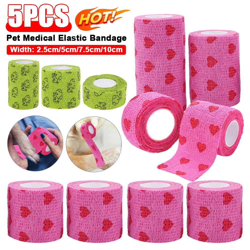 Printed Self Elastic Adhesive Athletic Tape Wraps 2.5cm/5cm/7.5cm Sports Colorful Bandage for Tattooing Finger Joint Knee Pet