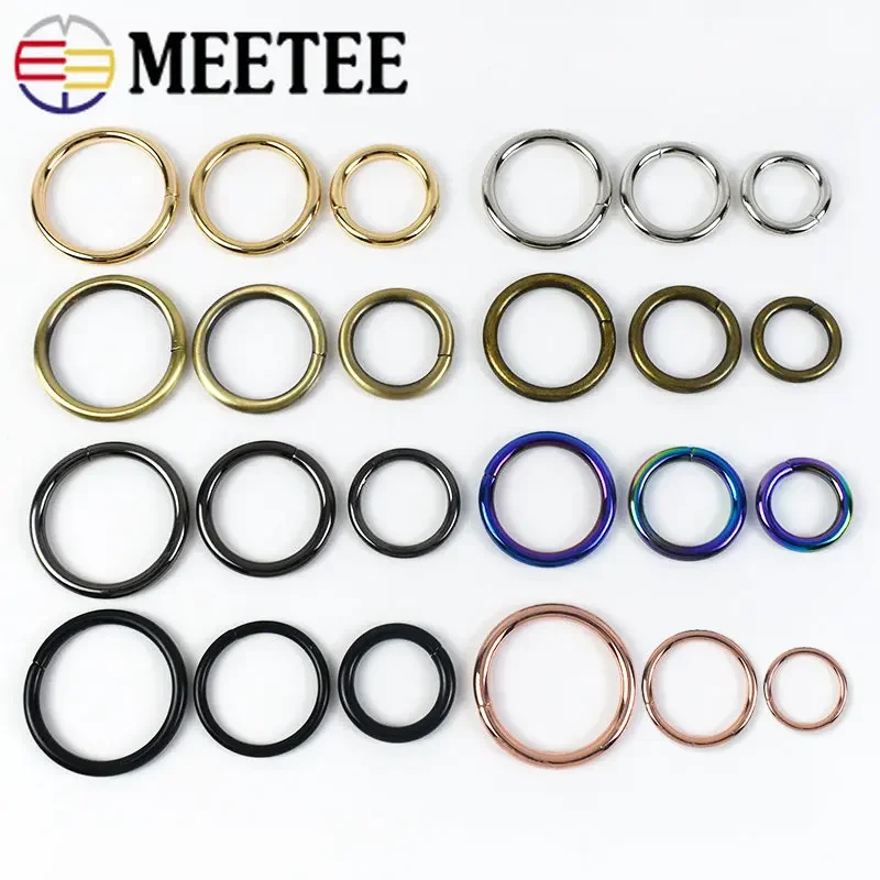 5/10pcs Meetee 16-50mm Metal D O Rings Buckles Dog Collar Clasp Clips Buckle Bag Strap Belt Clothes Hat Parts Accessories