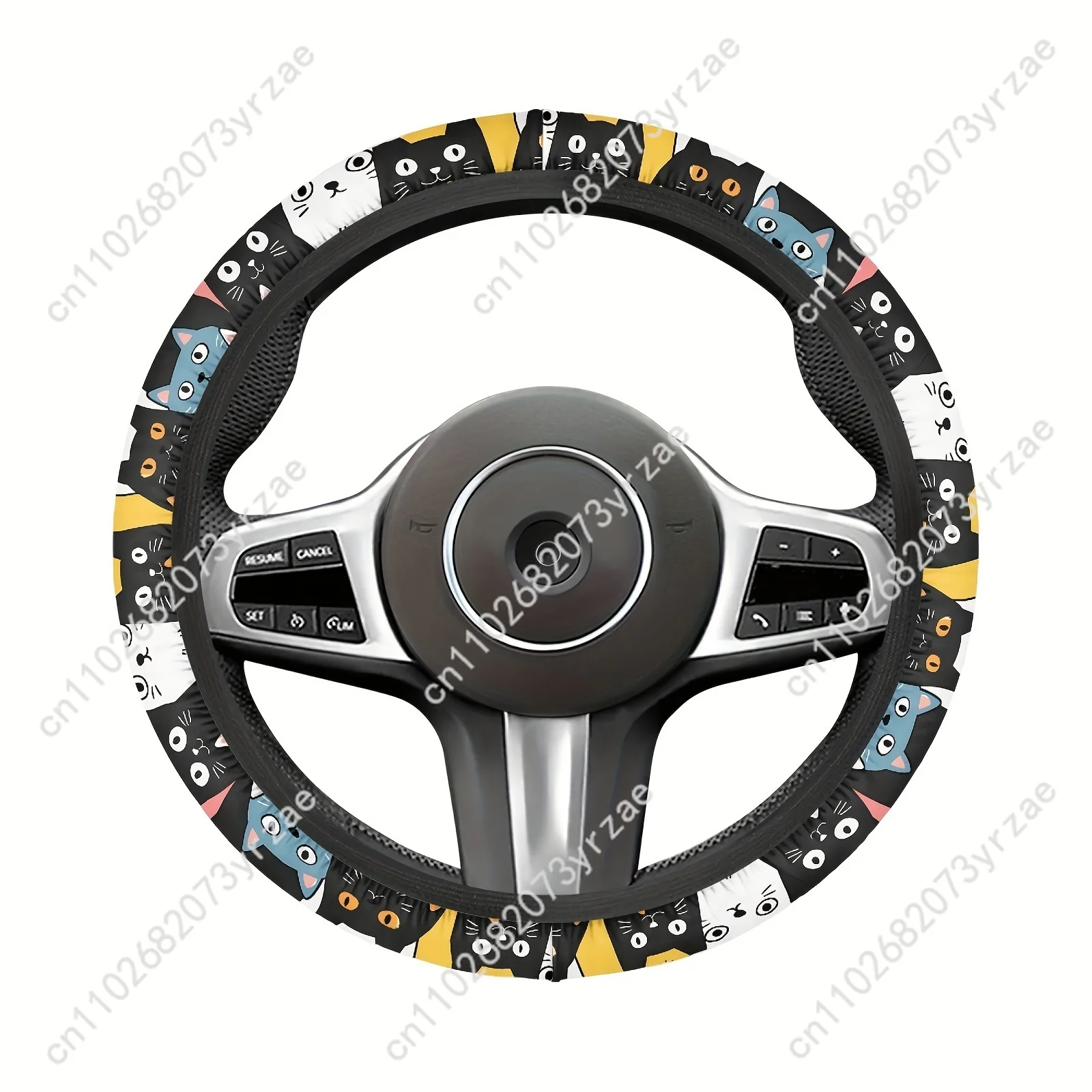 

Cute Cartoon Cat Car Steering Wheels Cover Universal Type Environmental Friendly Comfort Non-slip Breathable Steering Wheel Wrap