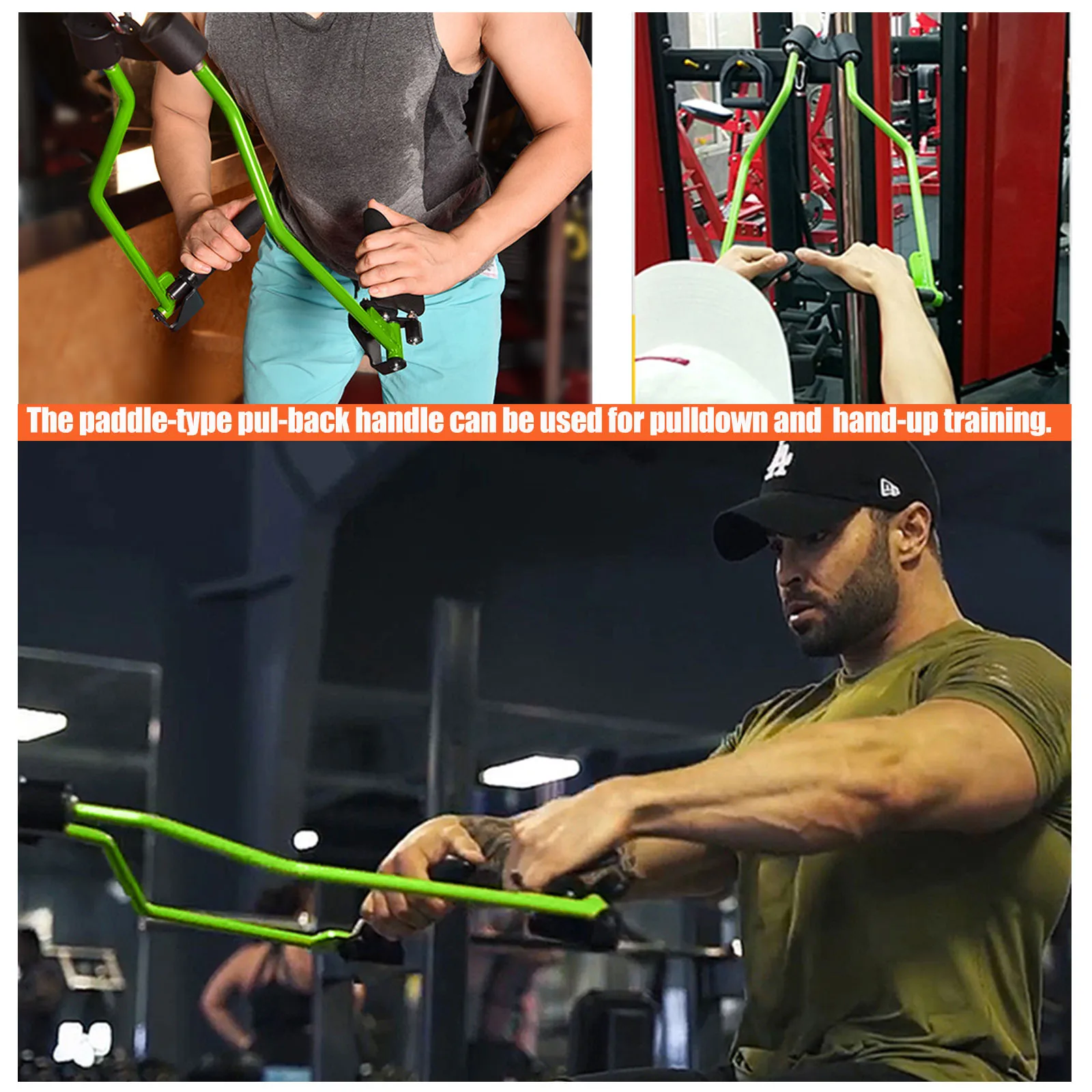 Barre de traction Lat réglable, accessoires de Machine à câble pour salle de sport, accessoires de traction de rangée de barre en T de Fitness à domicile, poignée large