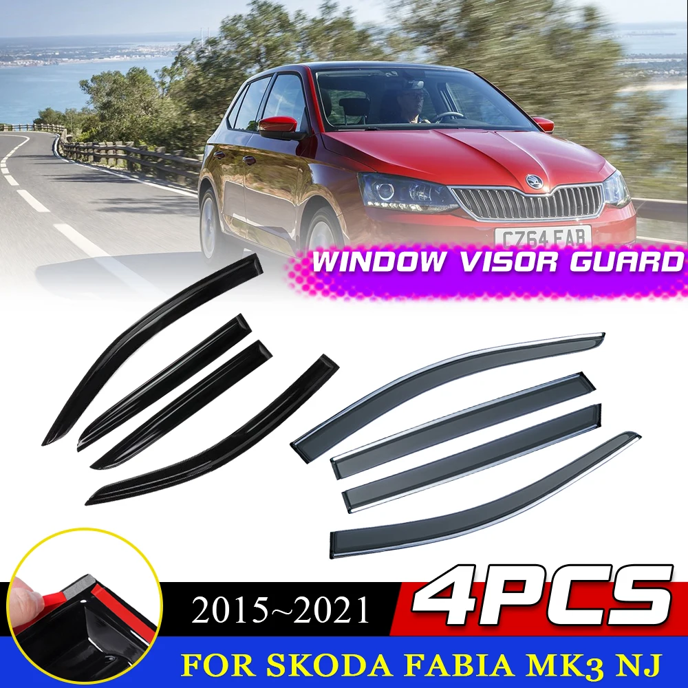 

Car Windows Visor for Skoda Fabia Mk3 NJ Hatchback 2015~2021 2016 Door Awnings Vent Sun Rain Eyebrow Smoke Deflector Accessorie