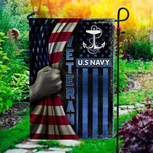 US Navy Veteran Hand Pulling American Flag Outdoor House Flag – Navy Decor VVL YYX EEZ zzo