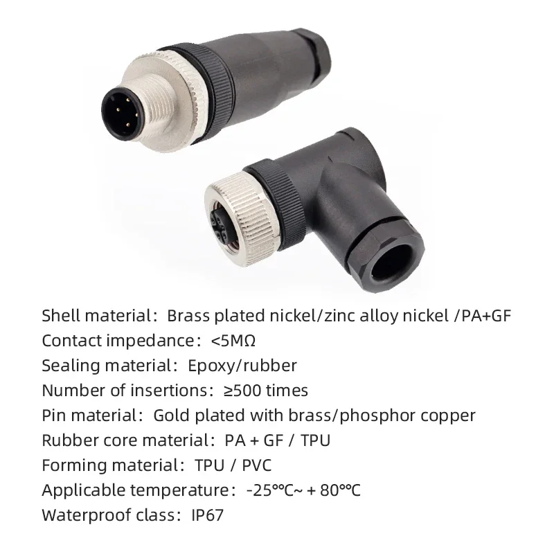 Waterproof M12 2 3 4 5 8Pin Aviation Plug Connectors IP67 M12 PG7/PG9 A/D-Code Soldering/Screw Type Male/Female Shielded Adapter