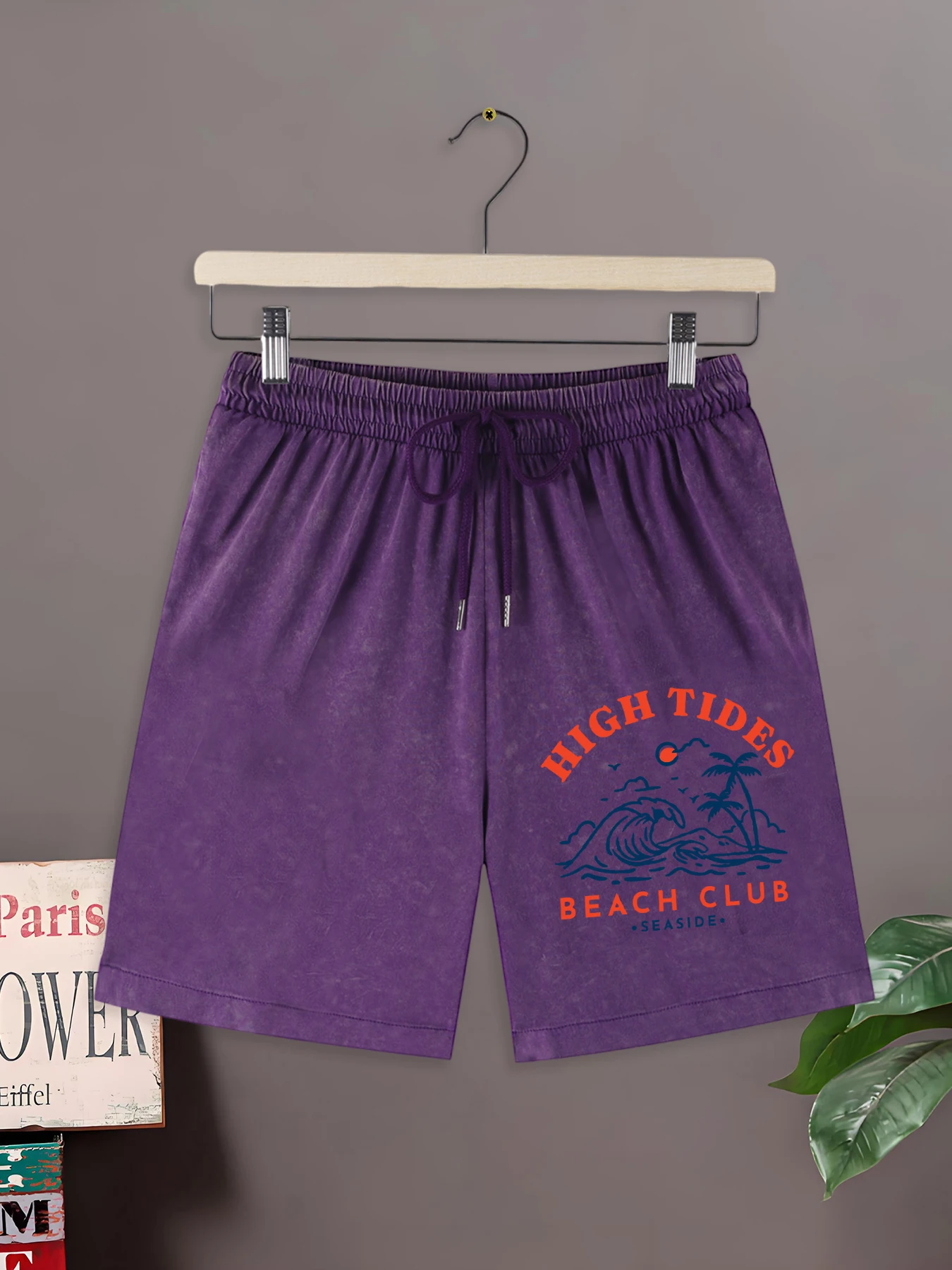 

Мужские летние повседневные шорты High Tides Beach Club с принтом, из хлопка, с эффектом потертости, простые, в стиле ретро, на шнурке, для офиса и спорта