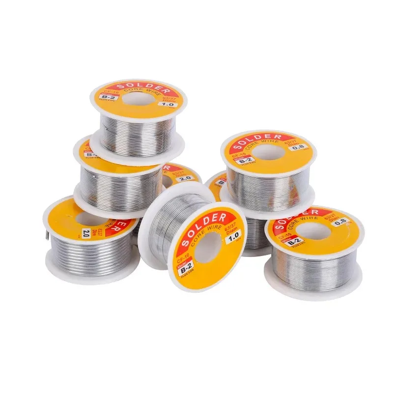 50g 0.5 0.6 0.8 1 1.2 1.5 2mm No‑clean Rosin Core Solder Wire 2.0% FLUX Tin Lead Soldering Wire Roll 45FT