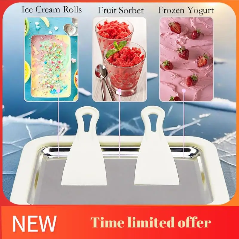 

A006-Машина для замораживания йогурта из нержавеющей стали, Машина для приготовления ледяного йогурта с мгновенным прокатыванием и 2 лопаточками, сорбет с фруктами и мороженым