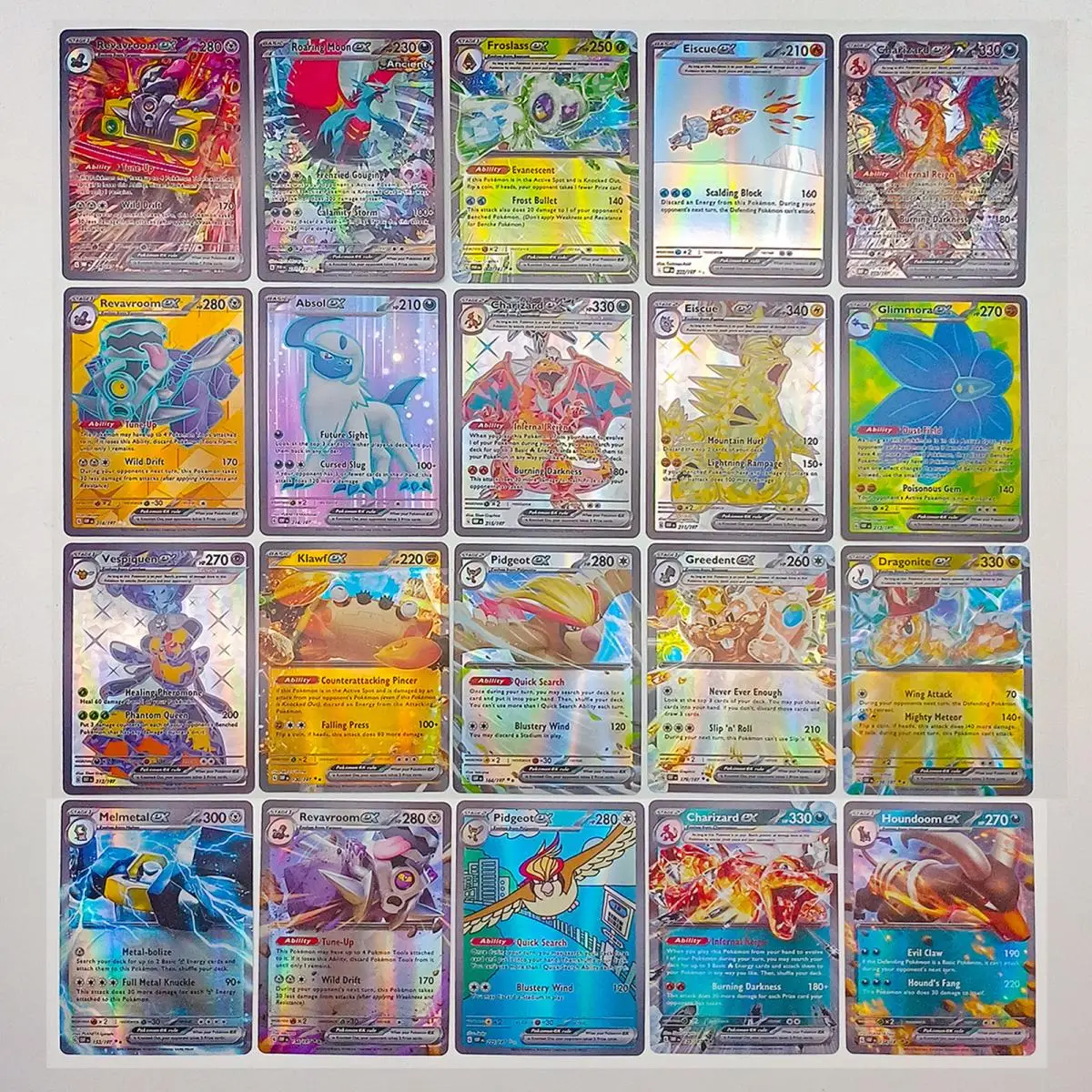 Pokemon 100Pcs/1Box New2024 Charizard EX English laser full flash card elf card non-duplicate animation game collection card Toy