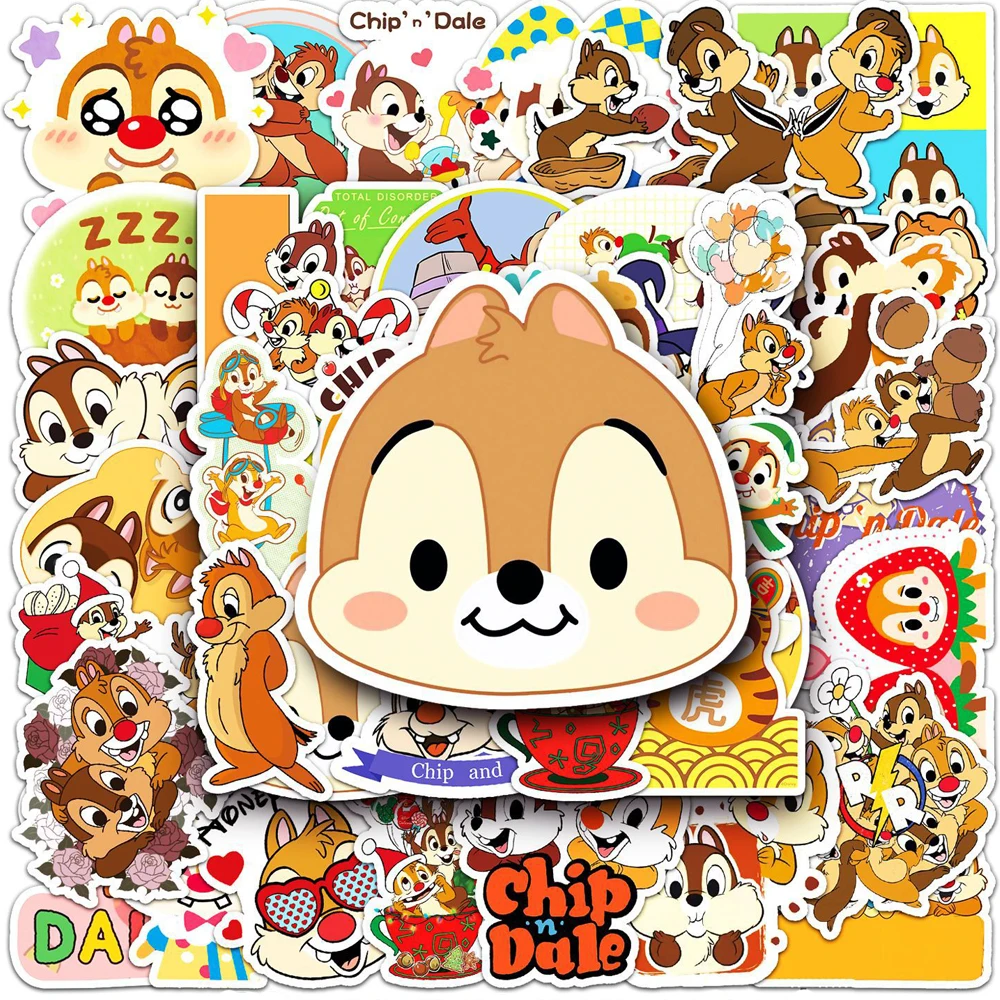 10/30/50pcs Disney Chip \'n\' Dale Cute Stickers Decal Waterproof Laptop Skateboard Helmet Phone Notebook Kid Cartoon Sticker Toy