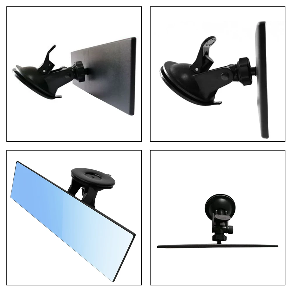 Car Truck Mirror Anti-glare Universal Interior Rear View Mirror Wide Flat Interior Rear View Rearview Mirror With Suction Cup