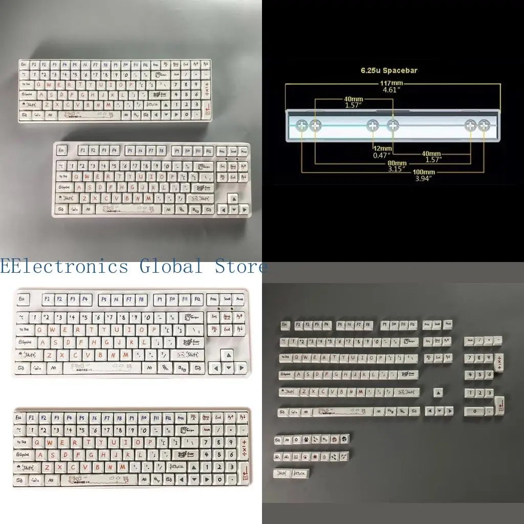 

462B 122 клавиши Детский сад PBT Keycap XDA Profile Симпатичная клавишная крышка для переключателей MX Пользовательские для