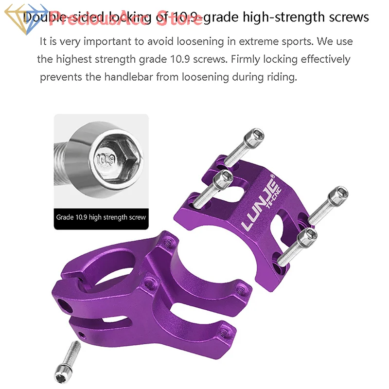 Bicycle Handlebar Stem Power Short 45MM Mountain Bike Bridge 25.4/31.8MM Pipe Aluminum Alloy Cycling Stem Riser Table view 3