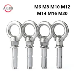 304 Stainless Steel M6 to M16 Sleeve Anchor Concrete Expansion Eye Bolt Installation Artifact Hook Ring Expansion Screws