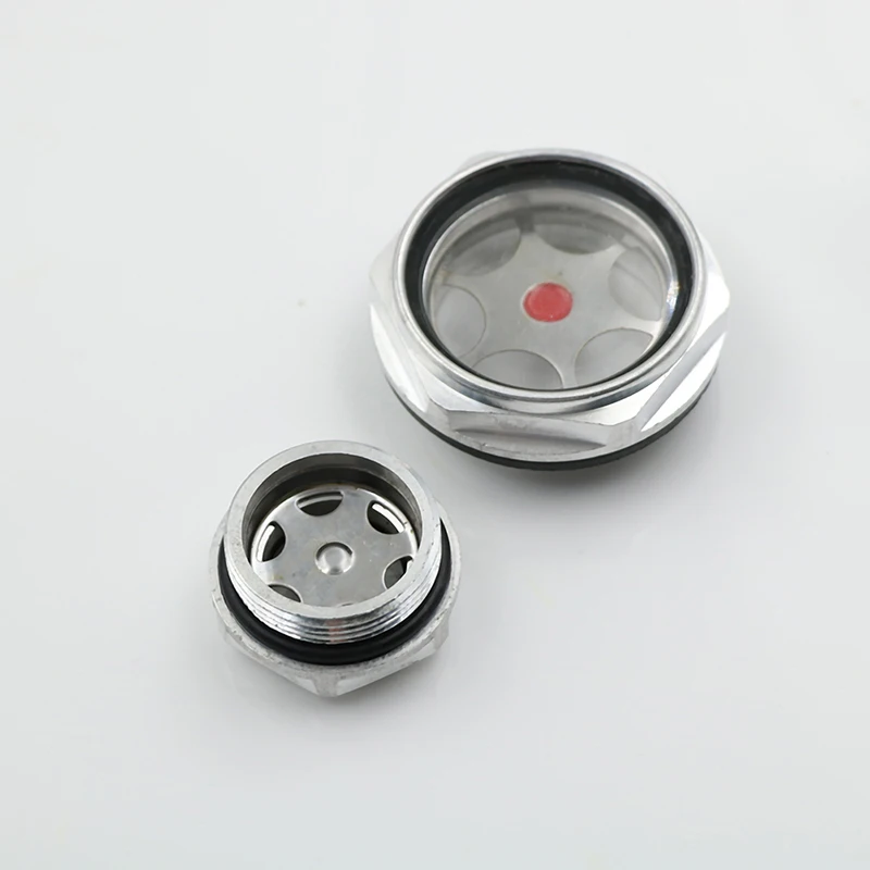 16mm-48mm Male Threaded Metal Air Compressor Oil Level Sight Glass Aluminum Alloy Oil Window