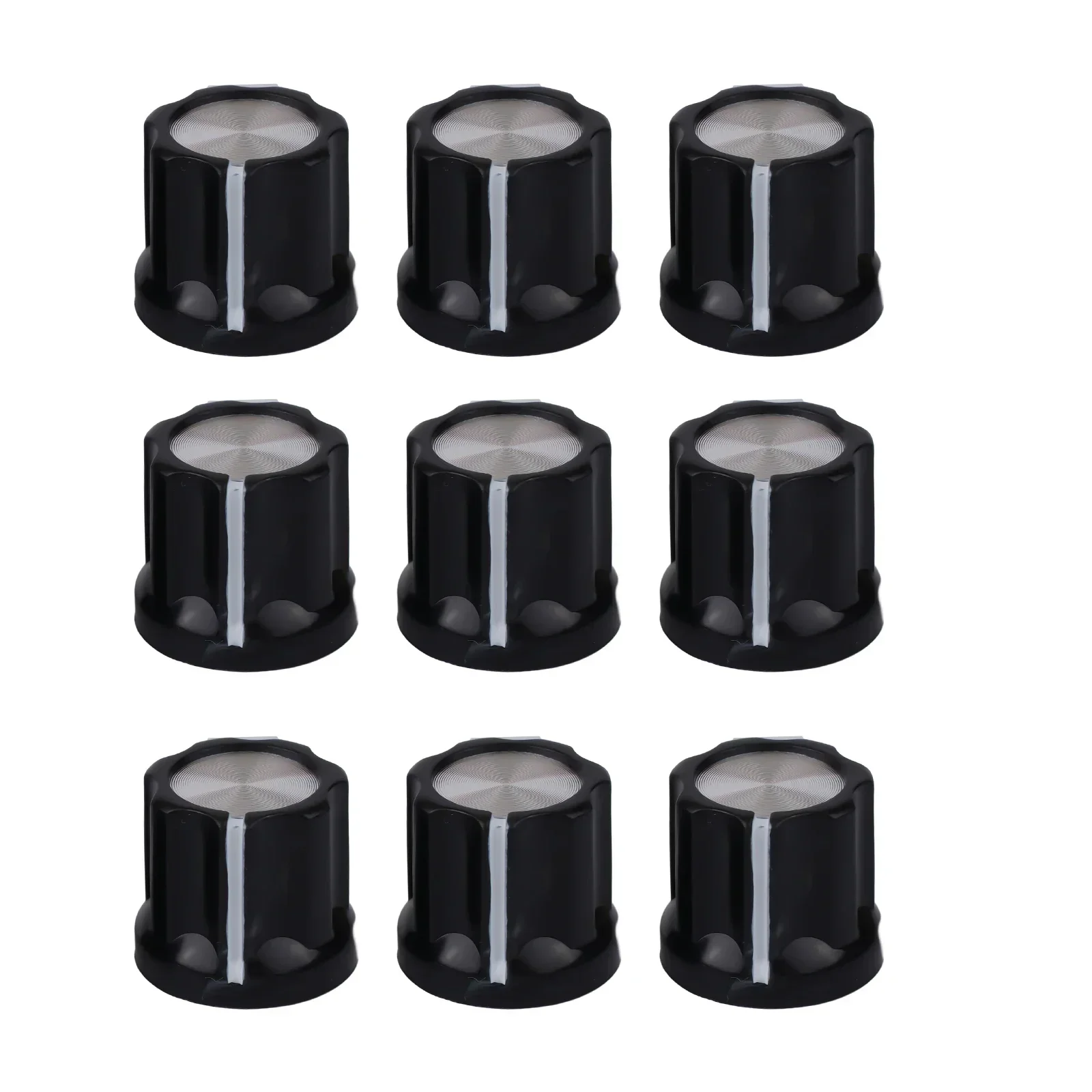 

10pcs Guitar Tone Knobs 6mm Shaft Hole Bass 10x 12*4*2CM For Electric Guitar Knob Plastic+Aluminum Sheet Volume Control