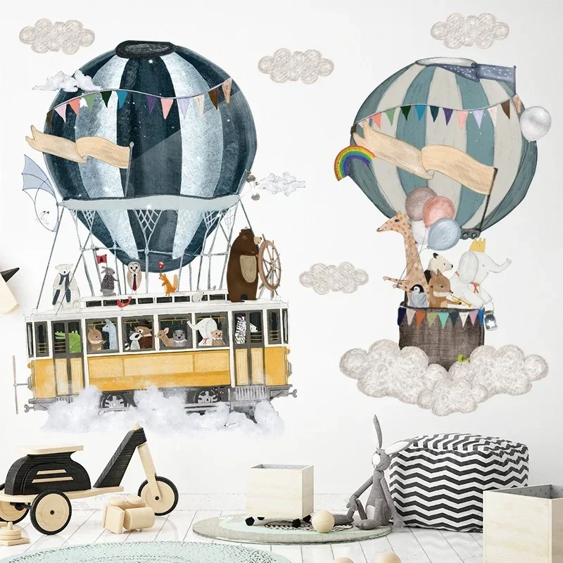 

Cartoon Hot Air Balloon Wall Stickers Children's Room Decoration Wall Stickers Environmentally Friendly Artist Home Stickers