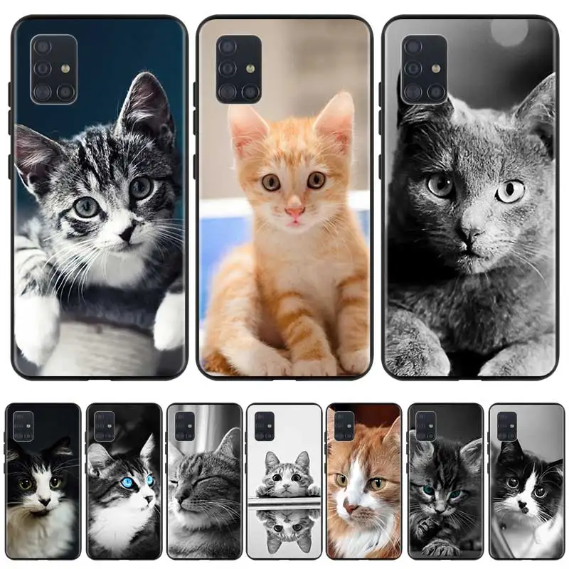 Silicone Case For Samsung Galaxy A12 A13 A14 A15 A22 A23 A24 A25 A32 A33 A34 A35 A42 Back Cover Fundas Phone Housing Cat Lovely