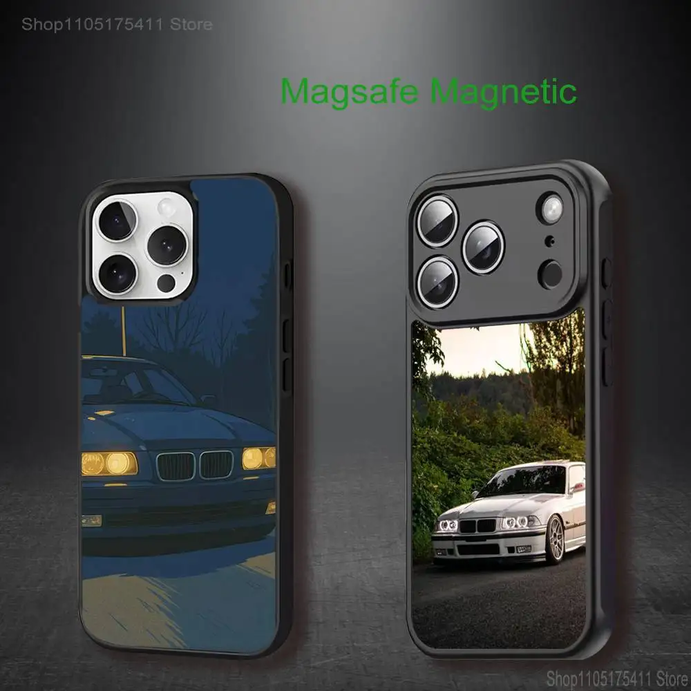

M3 E36 Super Oldtimer Car Phone Case For iPhone 17,16,15,14,13,12,11,Pro,Max,Plus,Mini,SE4,E Magnetic Magsafe Wireless Charging