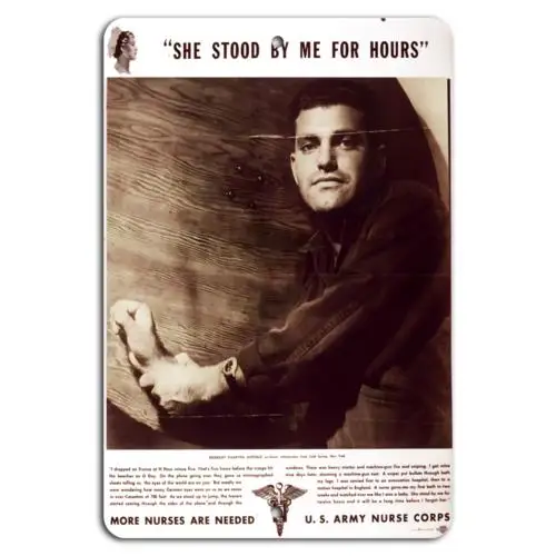 and Dedication: U.S. Army Nurse Corps Tribute-Aluminum-tin sign