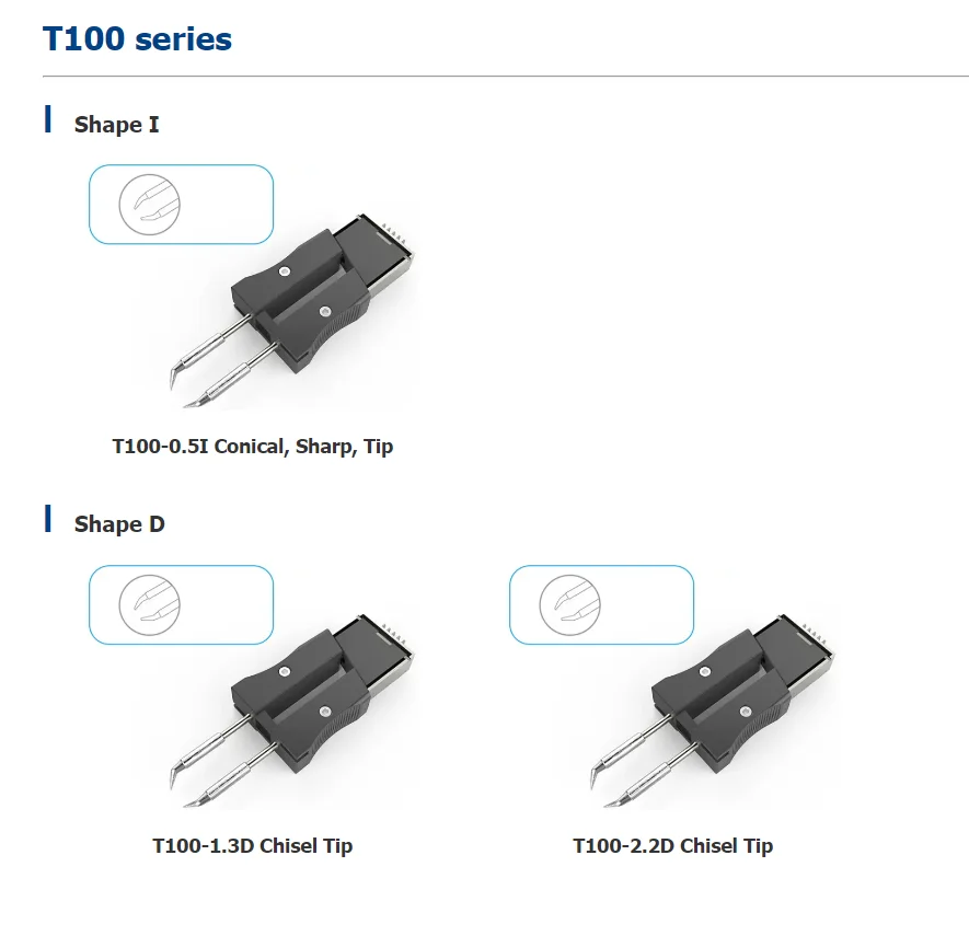 Per ATTEN GT-6150 stazione di saldatura originale GT-N100 pinzette manico 100W e punte di saldatura T100 supporto S-02