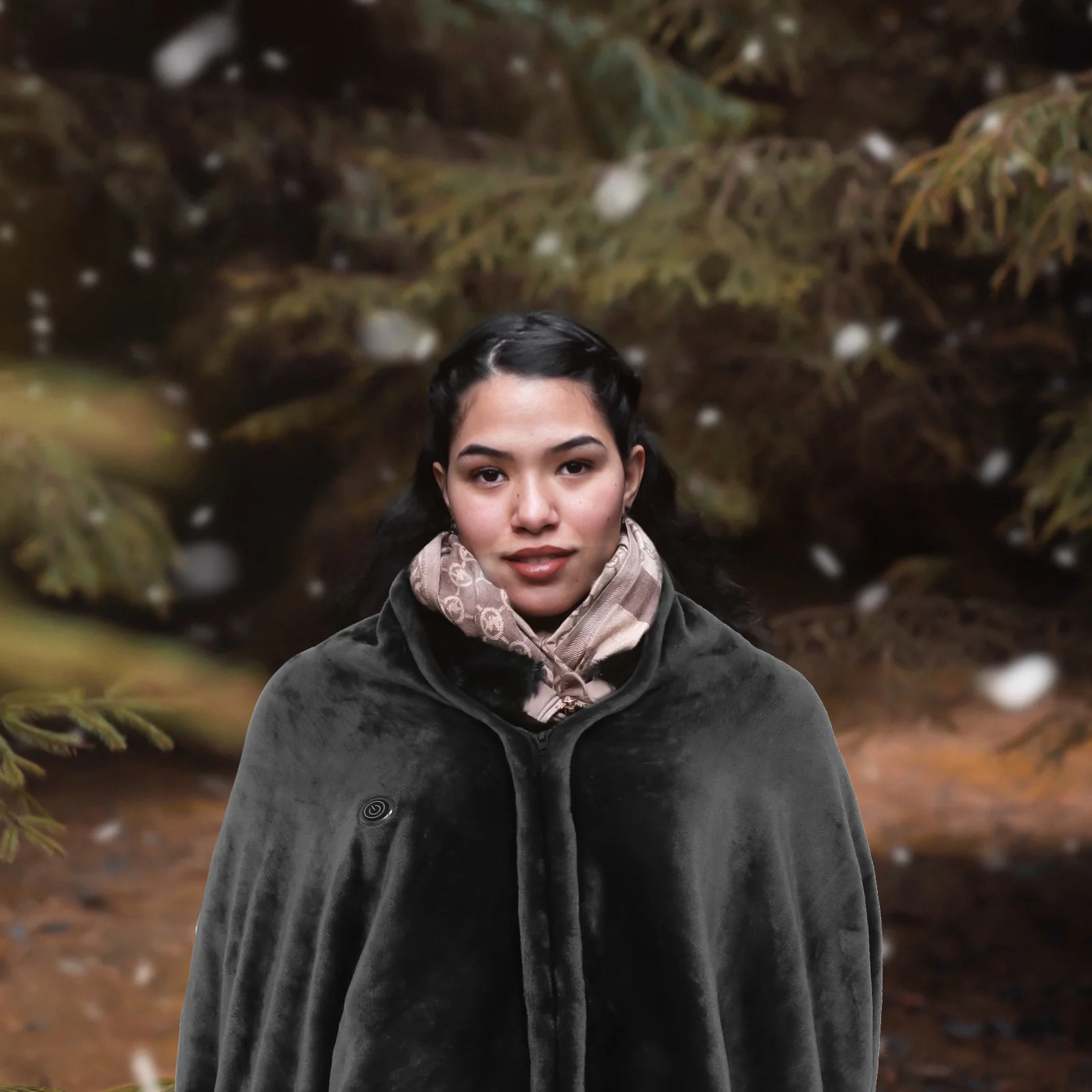 

1Pcs Heated Shawl Blanket Soft Coral Fleece 3-Level Heat Fast Warmth USB Powered Lightweight for Winter Sleep Home Grey