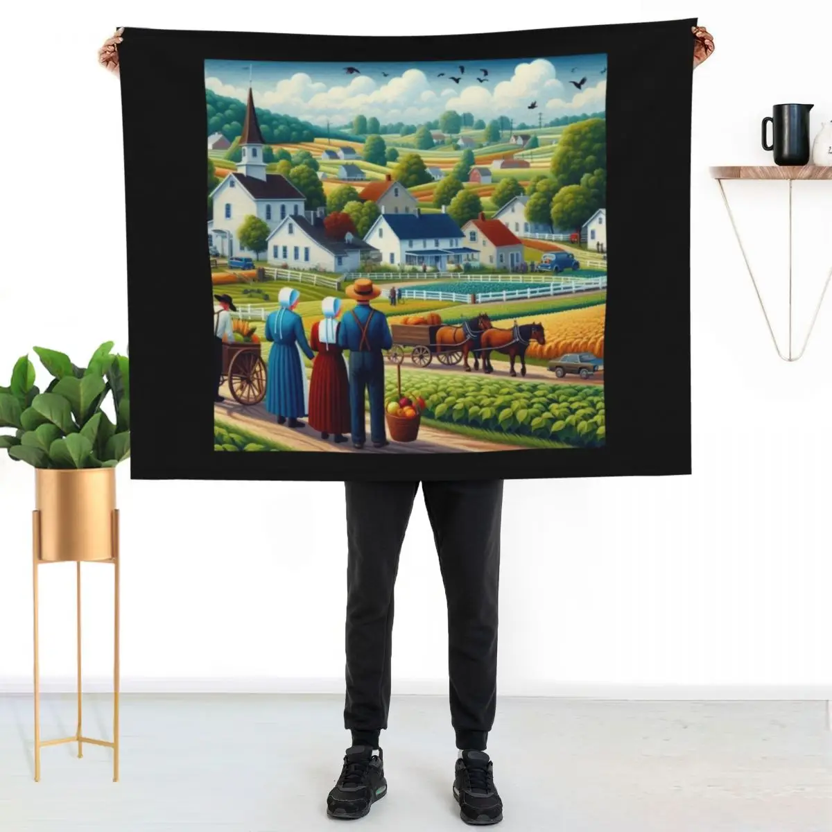 

Amish 5 Throw Blanket Cozy Sofa Blanket for TV Watching Napping